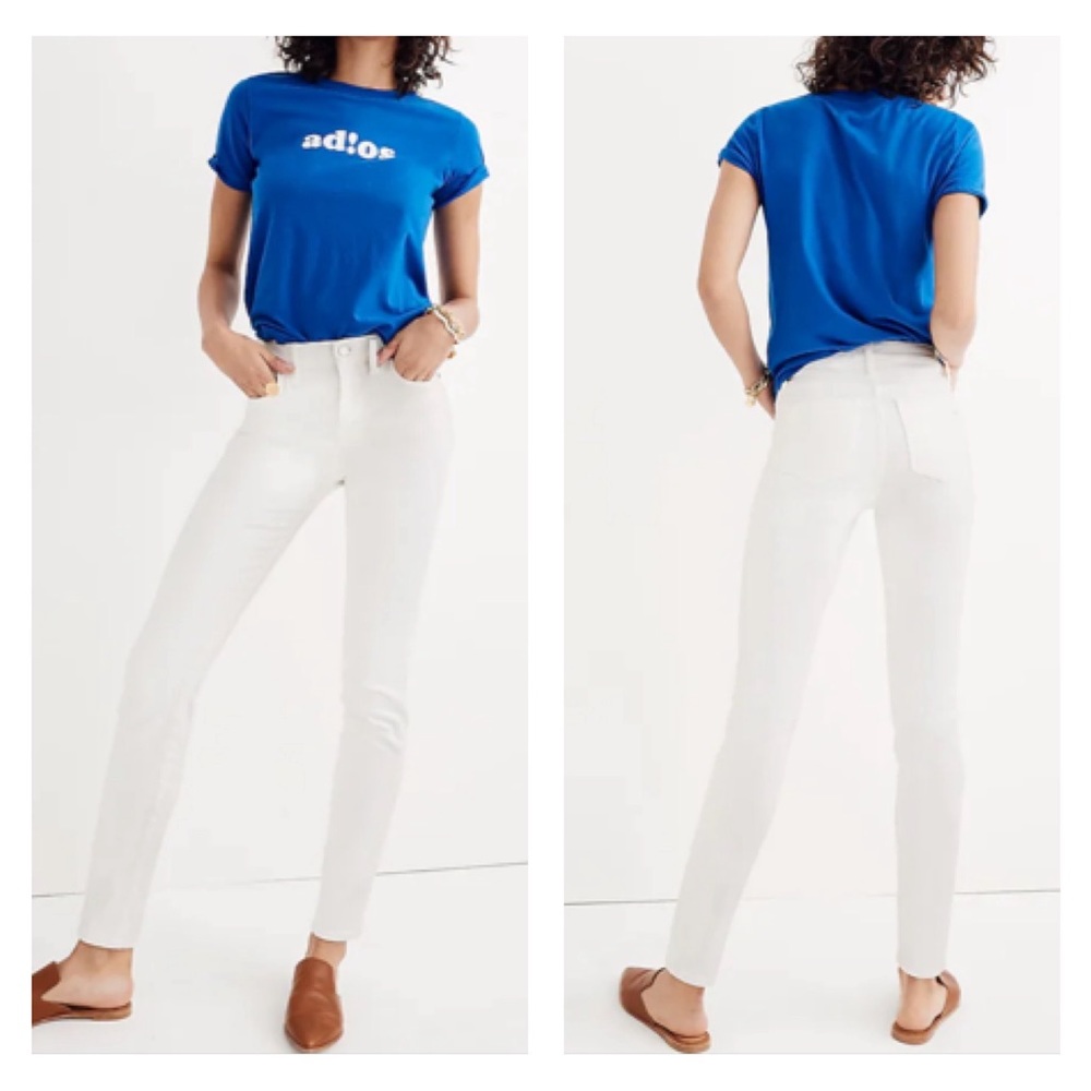 Madewell 9" High-Rise Skinny Denim Jeans in Pure White Womens SZ 29